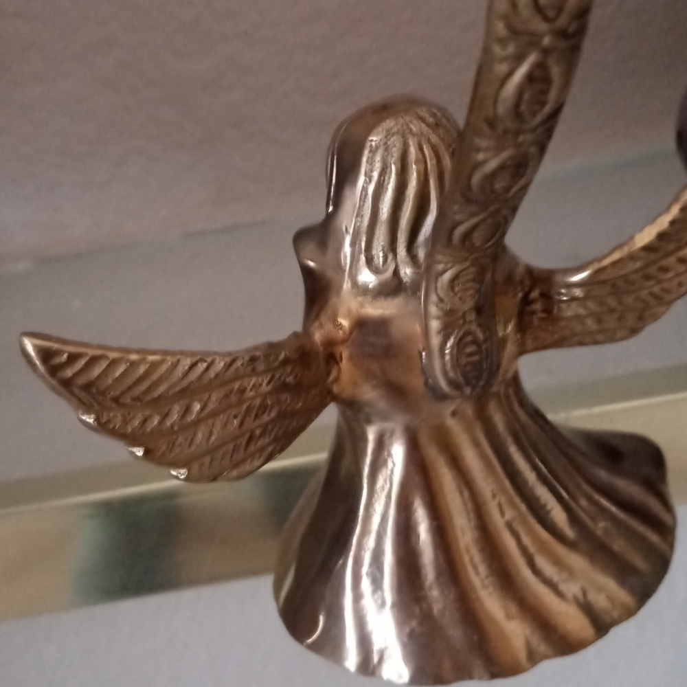 VINTAGE RARE BRASS ANGEL - Picture 2 of 6